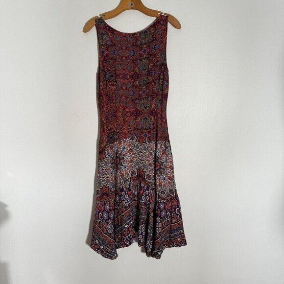 Anthropologie Maeve Violette Midi Dress Asymmetrical Hem Floral Boho Fairy 12 - Picture 2 of 9